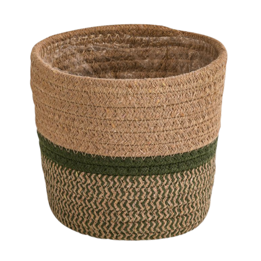 Pflanzkorb Seagrass - Natur/Grün - Ø24cm