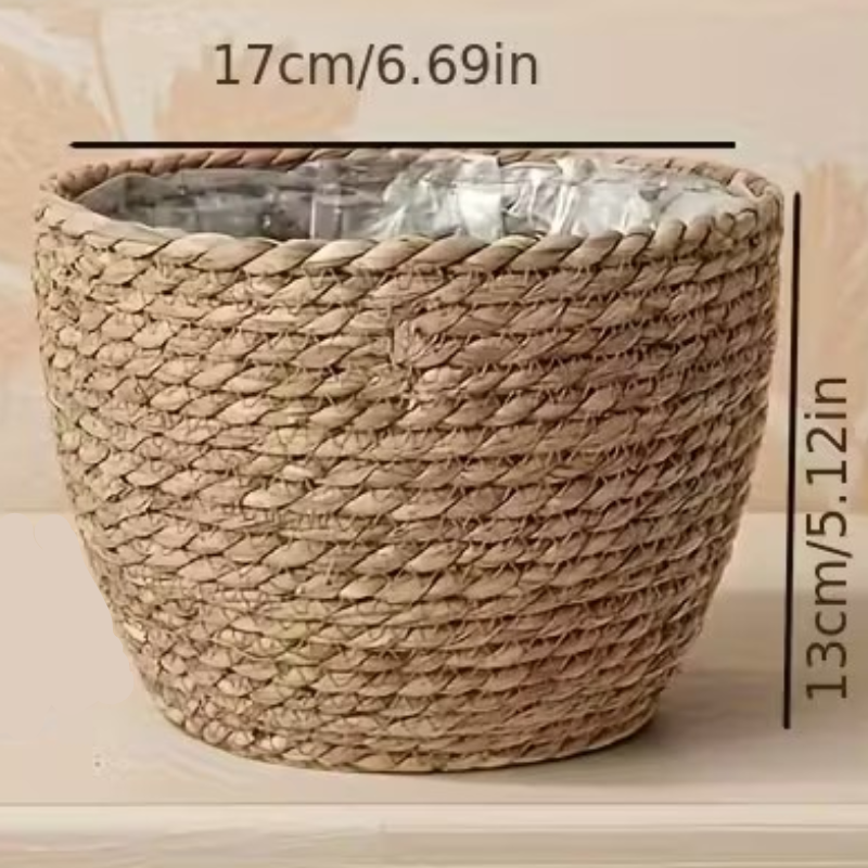Handgeflochtener Pflanzkorb Tony - Natur - Ø17cm