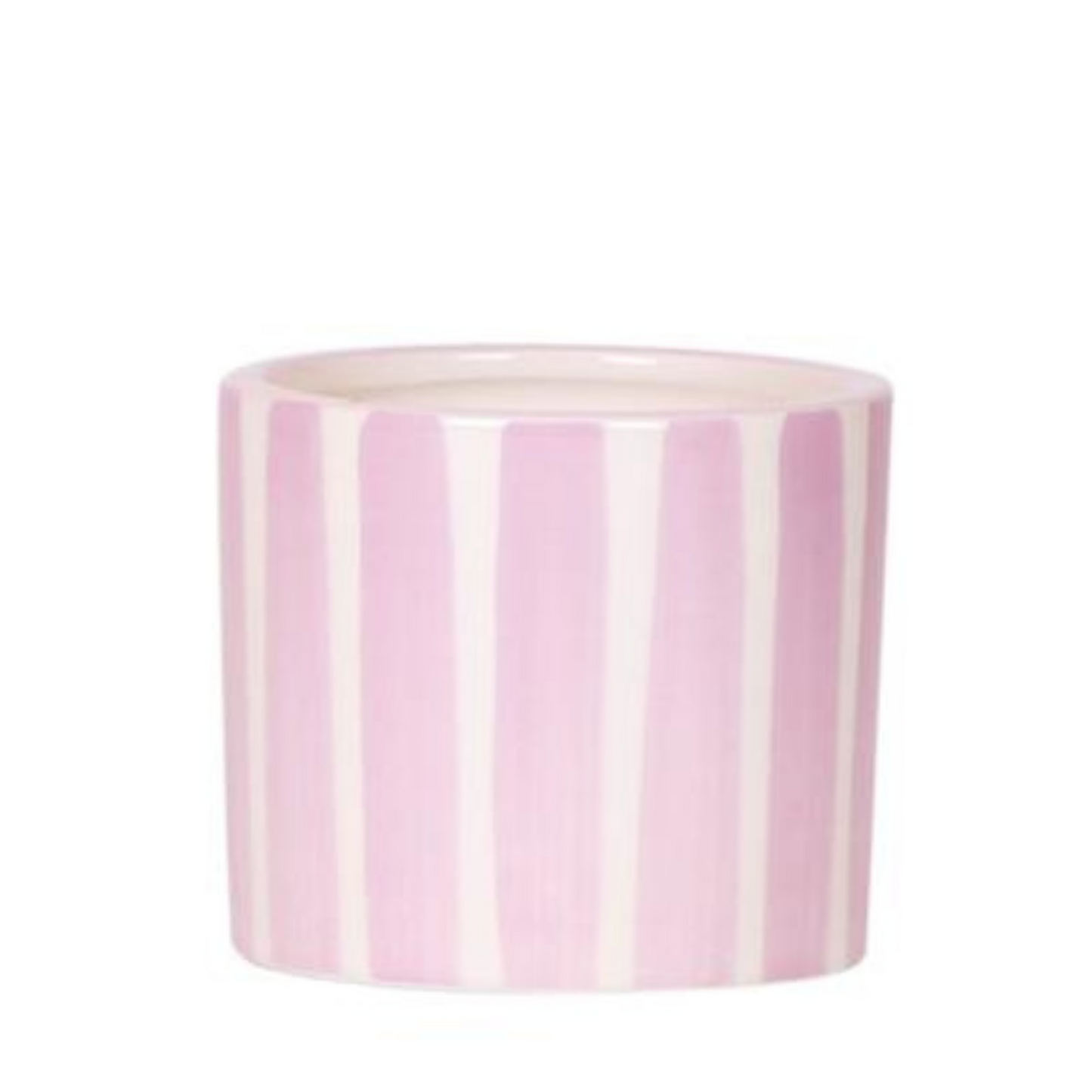Keramik Pflanztopf Painted Stripe - Pink - Ø6cm