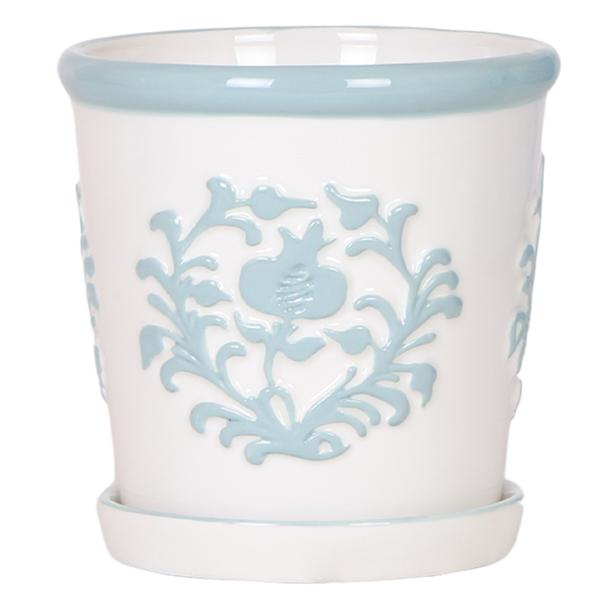 Keramik Pflanztopf Malaga - Türkis - 〈Ø12cm〉
