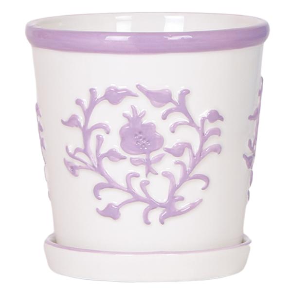 Keramik Pflanztopf Malaga - Lila - 〈Ø12cm〉
