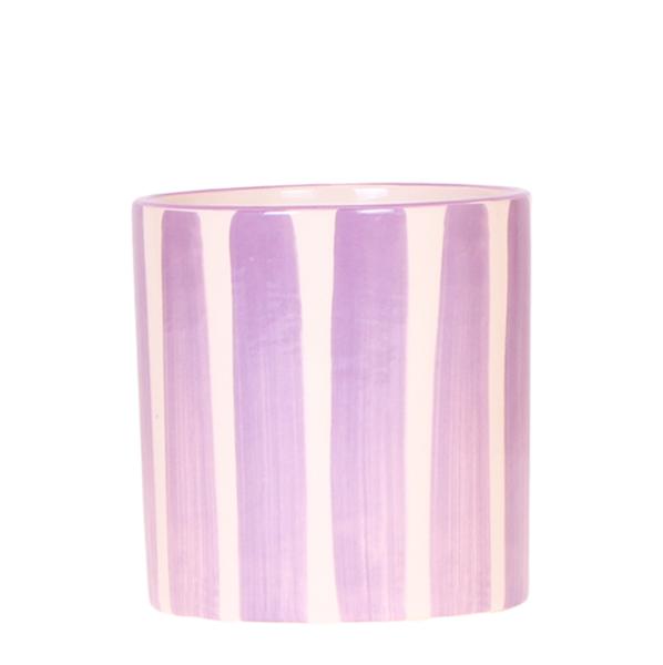Keramik Pflanztopf Painted Stripe - Lila - 〈Ø9cm〉