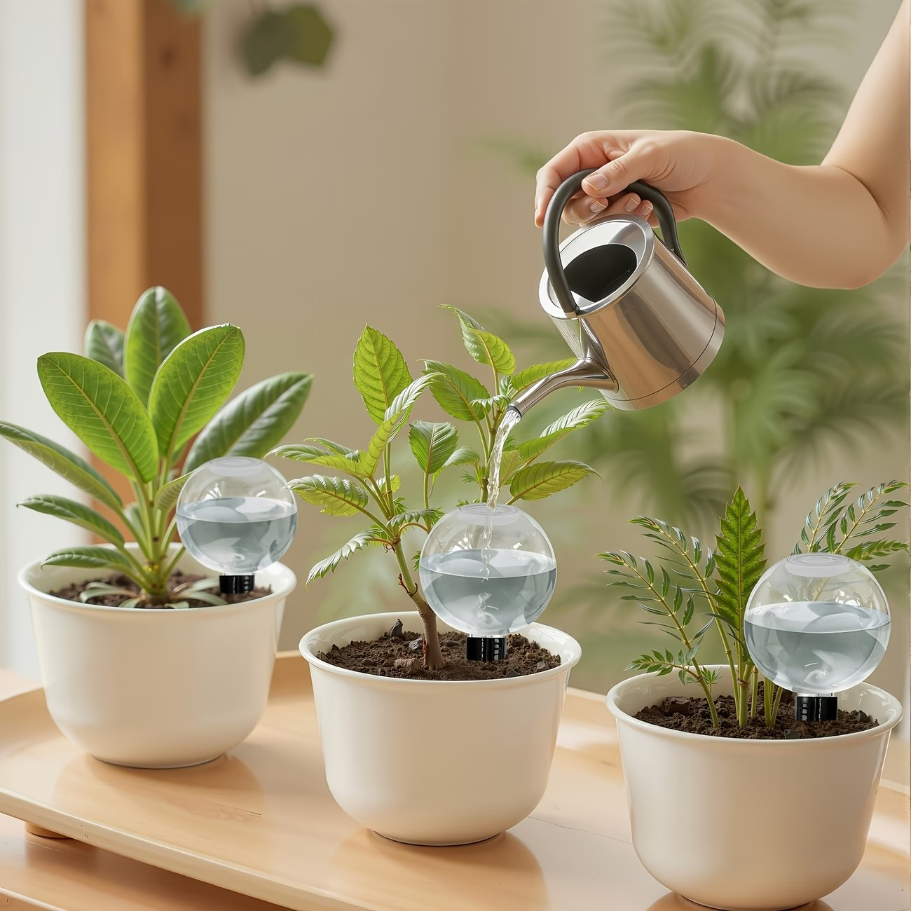 3er-Set Selbstbewässerungs-Kugeln - 500ml Fassungsvermögen