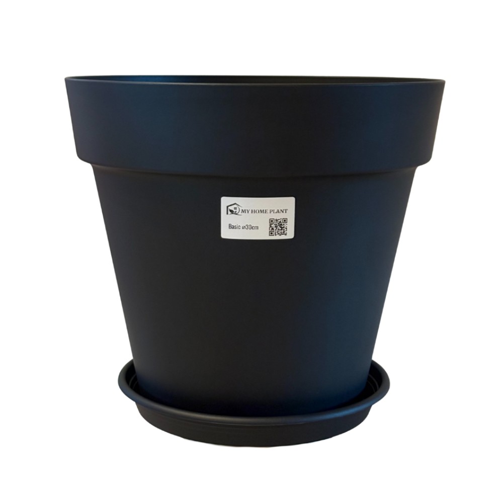 Pflanztopf Basic - Schwarz - inkl. Untersetzer - Ø30cm