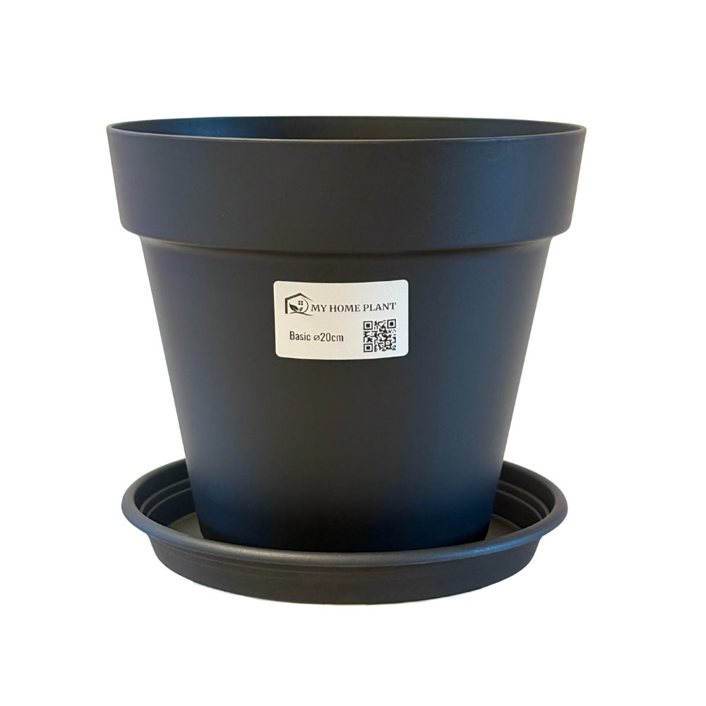 Pflanztopf Basic - Schwarz - inkl. Untersetzer - Ø20cm