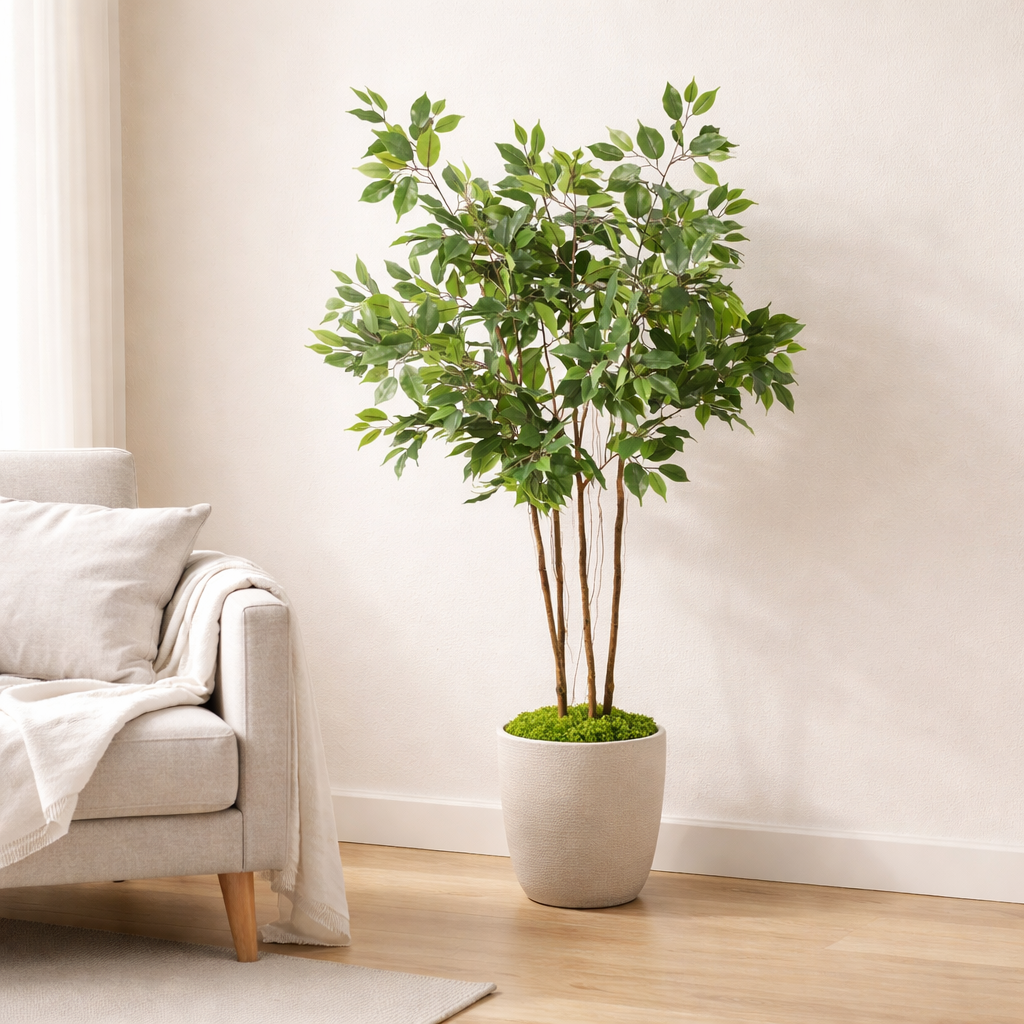 Kunstpflanze Ficus Benjamina - "Birkenfeige" - ⭥130cm