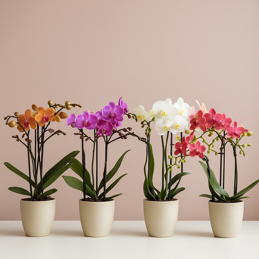 [Überraschungsbox] - 4 einfarbige Orchideen