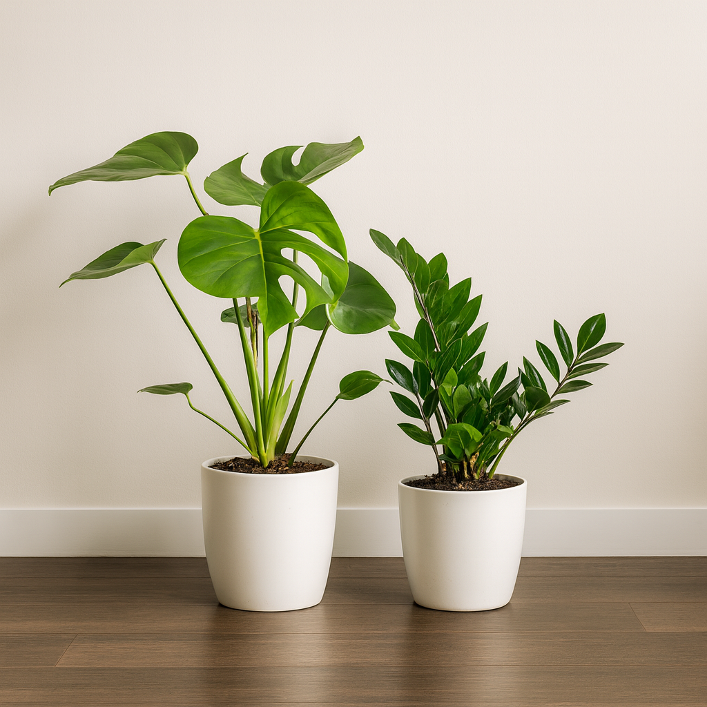 [Pflanzenset] Fensterblatt ⭥70cm & Glücksfeder ⭥45cm - Pflegeleicht