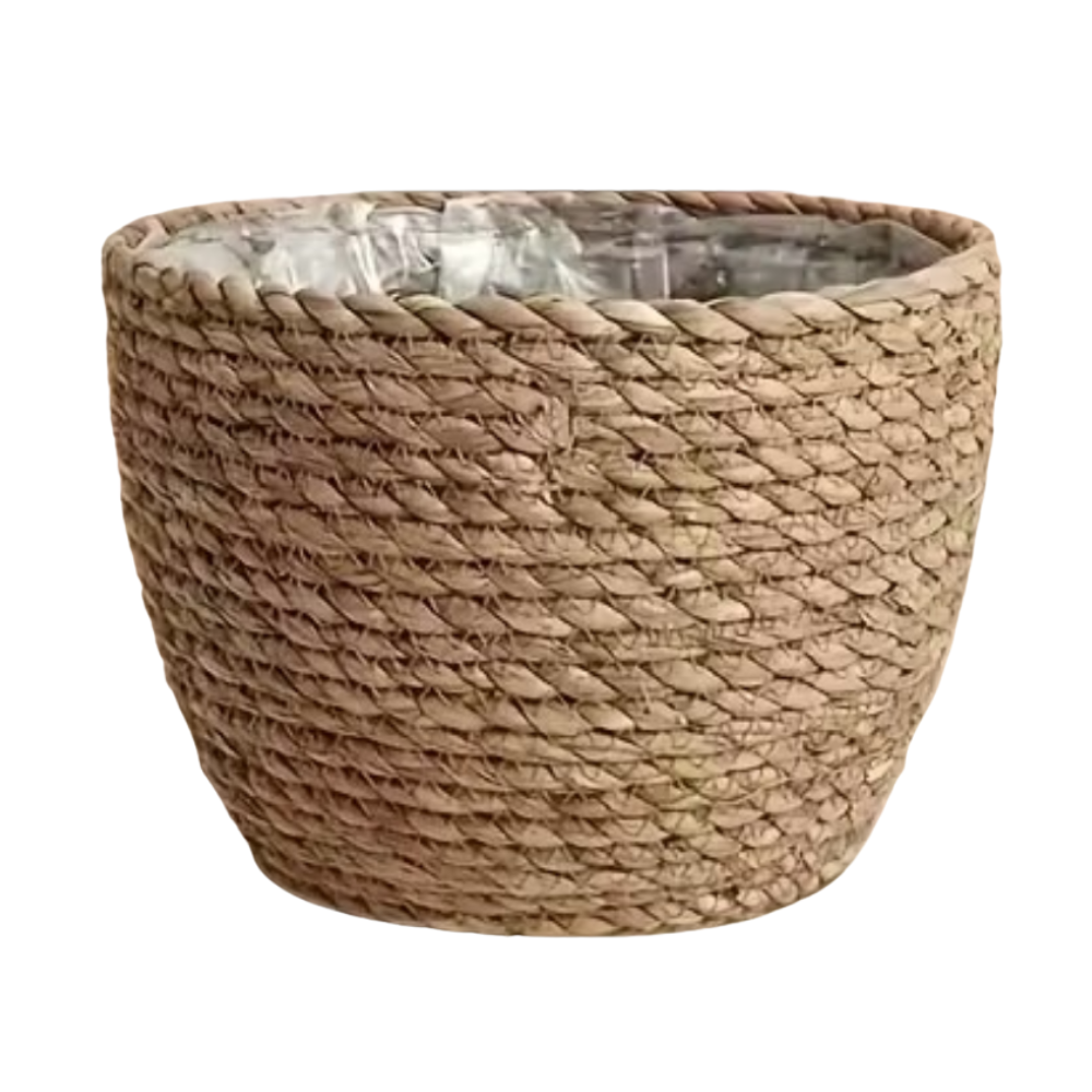 Handgeflochtener Pflanzkorb Tony - Natur - Ø16cm