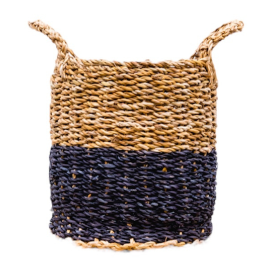 Pflanzkorb Vic - Natur/Schwarz - Ø23cm