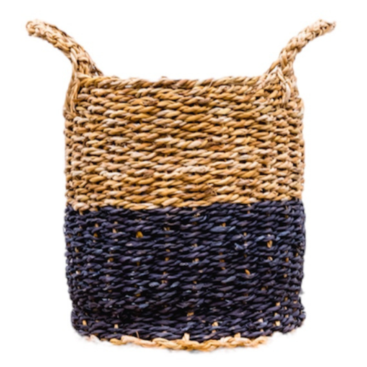 Pflanzkorb Vic - Natur/Schwarz - Ø31cm
