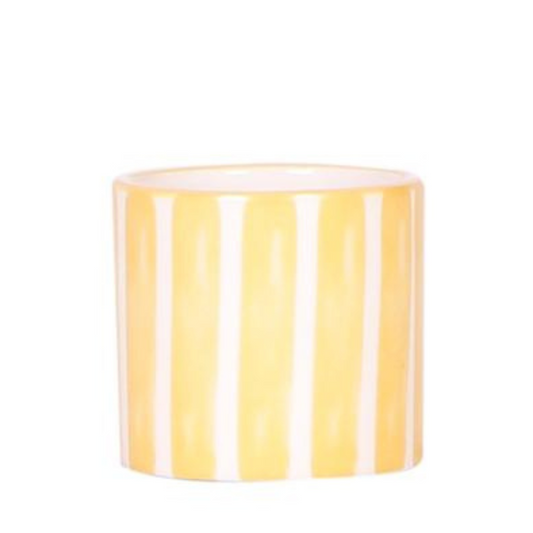 Keramik Pflanztopf Painted Stripe - Gelb - Ø6cm