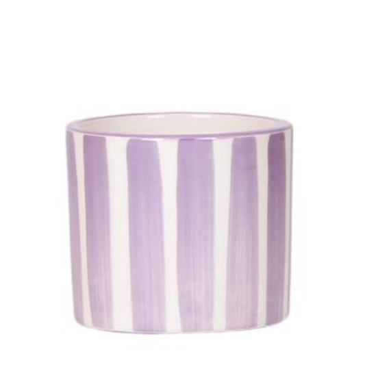 Keramik Pflanztopf Painted Stripe - Lila - Ø6cm