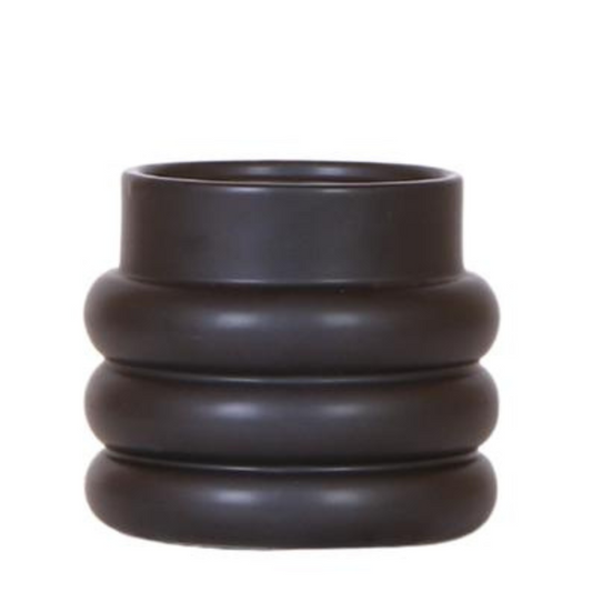 Keramik Pflanztopf Bubble - Schwarz - Ø9cm