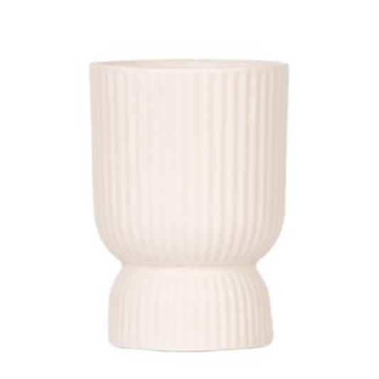 Keramik Pflanztopf Diabolo - Creme Weiß - Ø9cm