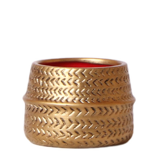 Keramik Pflanztopf Groove - Gold - Ø6cm