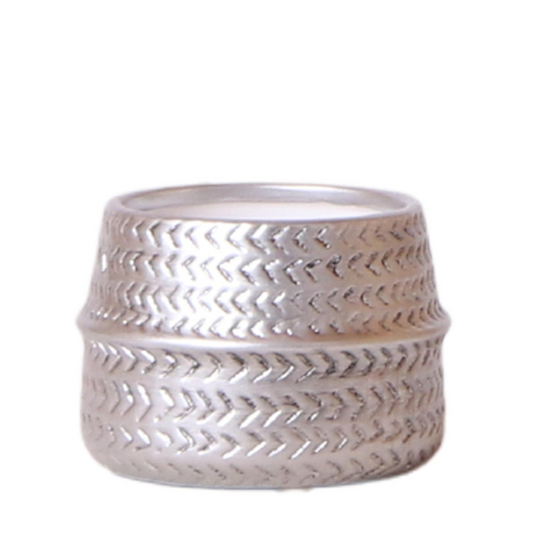 Keramik Pflanztopf Groove - Silber - Ø6cm