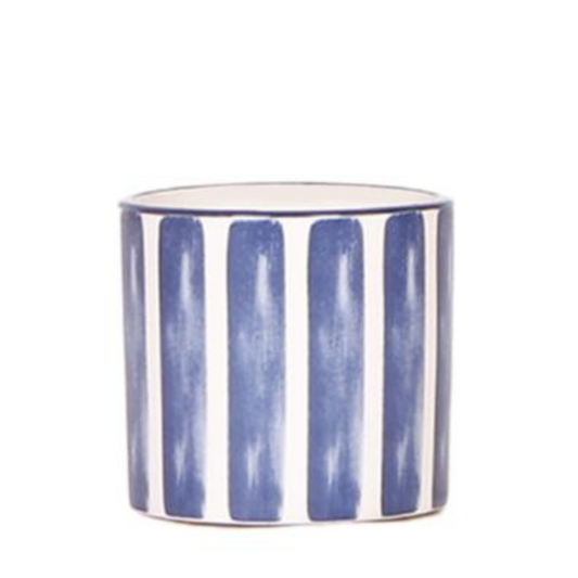Keramik Pflanztopf Painted Stripe - Blau - Ø6cm
