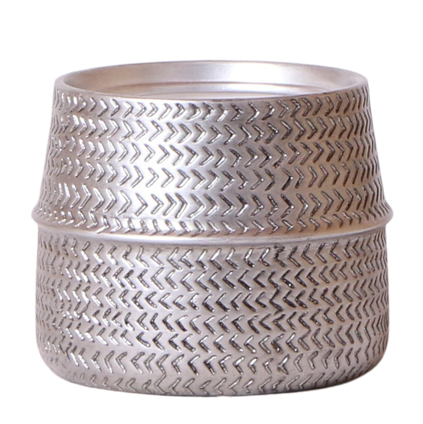 Keramik Pflanztopf Groove - Silber - Ø12cm